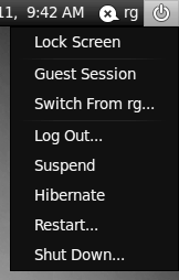 GNOME's session menu options