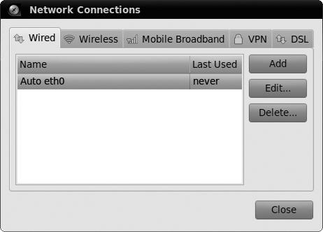 The Network Connections window