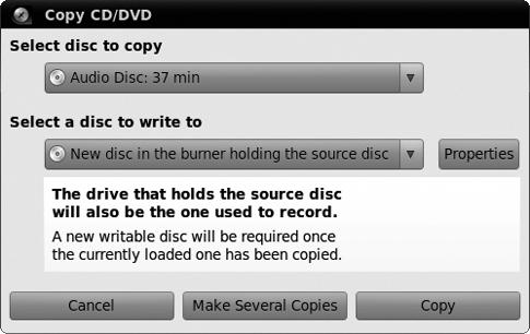 Using Brasero to duplicate discs