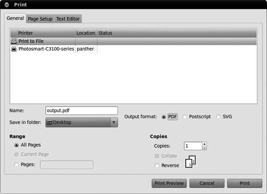 Printing a file to PDF in most GNOME applications