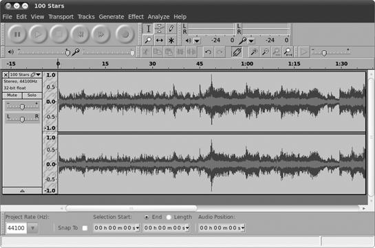 Audio recording and editing with Audacity