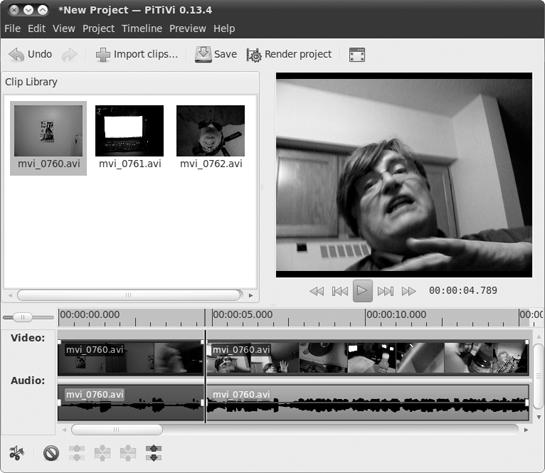 Editing video with PiTiVi