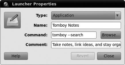 Finding the command name for Tomboy