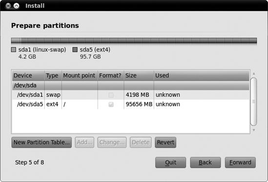 A simple Ubuntu-only partition layout