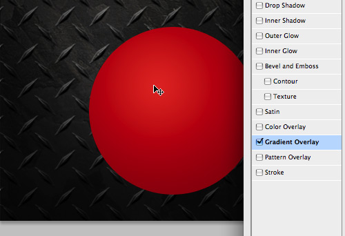 Repositioning the gradient within the Layer Styles menu