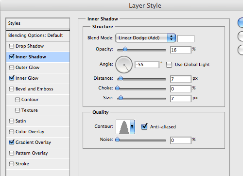 Adding subtle reflected light using Inner Shadow