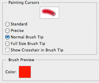 Changing the cursor may help you gain better control of the brush.