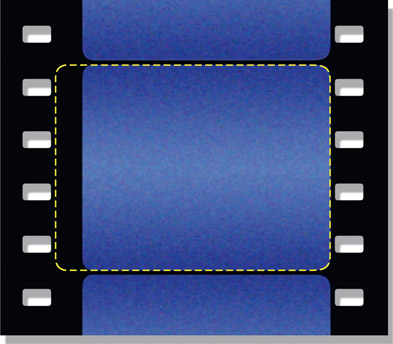 Figure 15.37 Cinemascope frame with full aperture reference outline