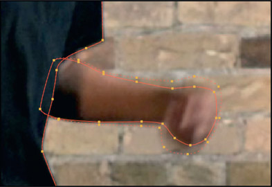 Figure 2.48 Roto spline with feather control points