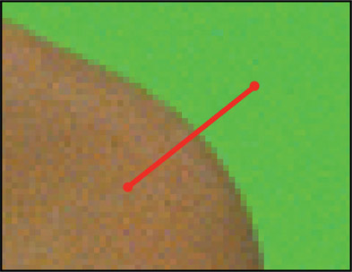 Figure 3.45 Close-up of greenscreen noise