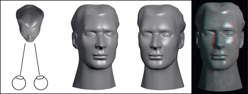 Figure 6.35 Two points of view result in stereopsis – the perception of depth