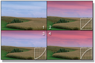 Figure 9.40 Color correction controlled by adjusting the falloff of a gradient