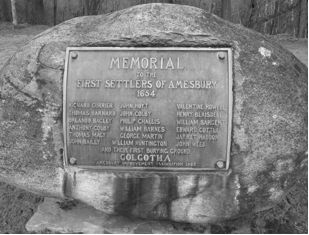 Memorial to the first settlers of amesbury - 1654