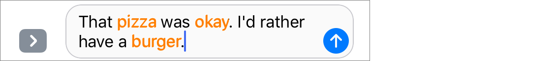 **Figure 60:** After you switch to the emoji keyboard in Messages, it highlights words that can be turned into emojis.