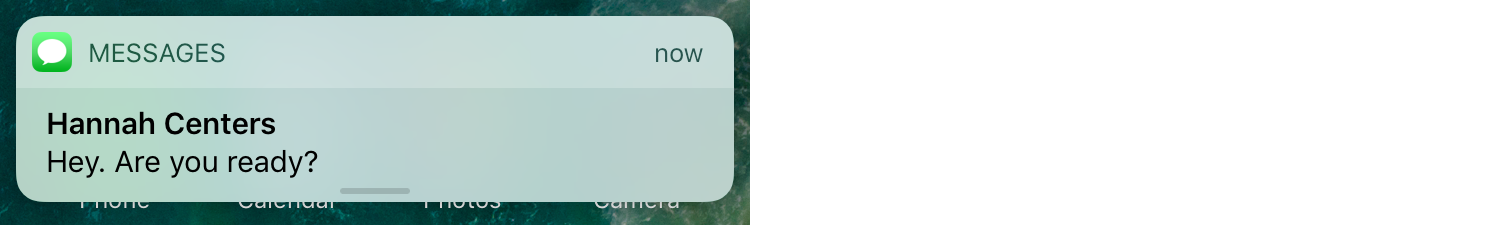 **Figure 28:** Banners and alerts appear at the top of the screen. Pull them down to open, or tap them to open the app.