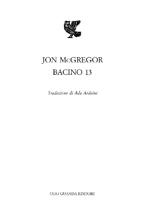 Immagine per il frontespizio. Jon McGregor: Bacino 13. Ugo Guanda Editore S.r.l.