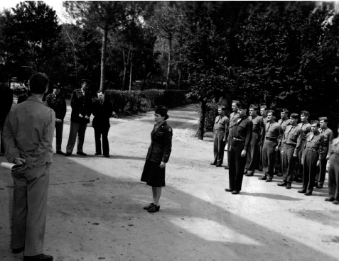 Corporal Podoski receiving the Bronze Star in Rome. Courtesy of NARA