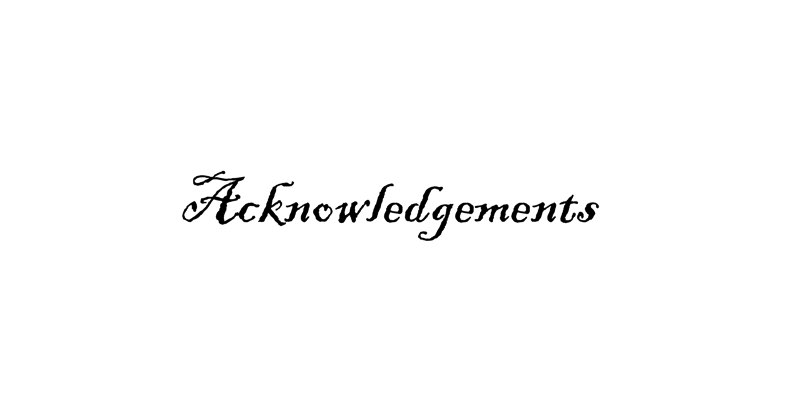 Acknowledgements