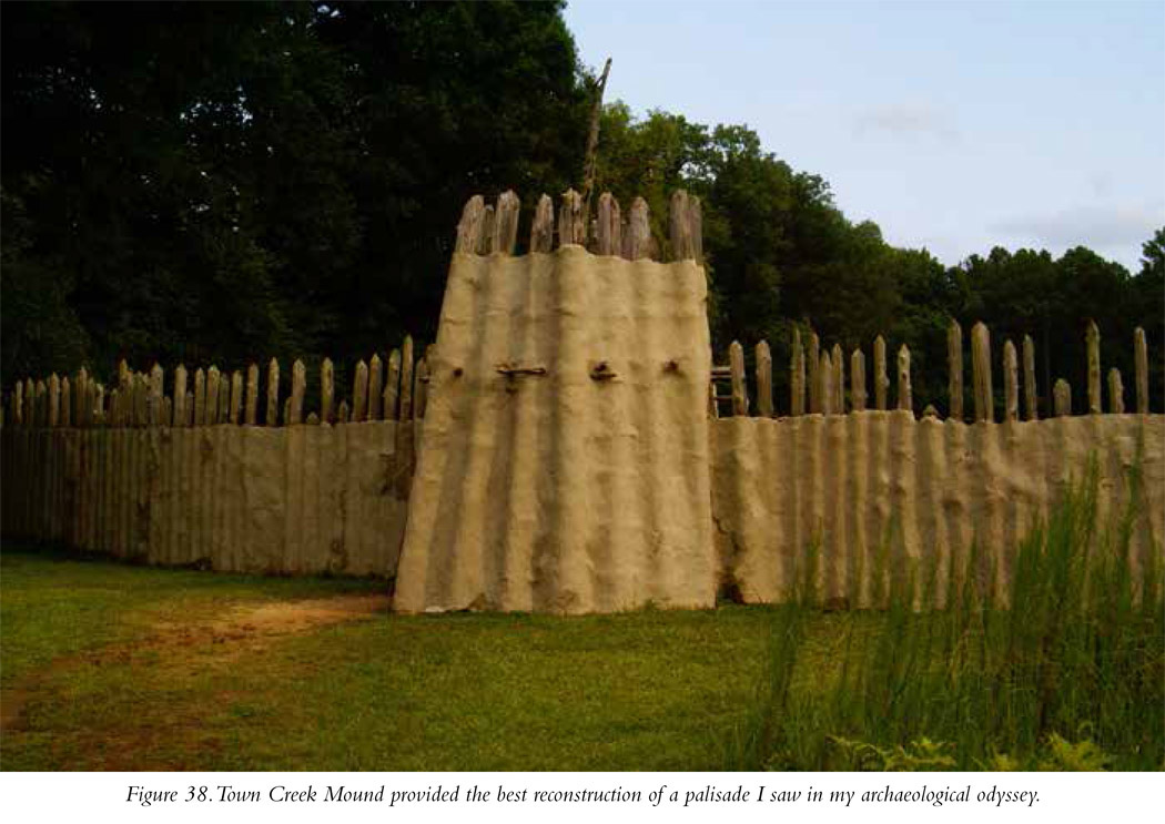 Figure 38. Town Creek Mound provided the best reconstruction of a palisade I saw in my archaeological odyssey.