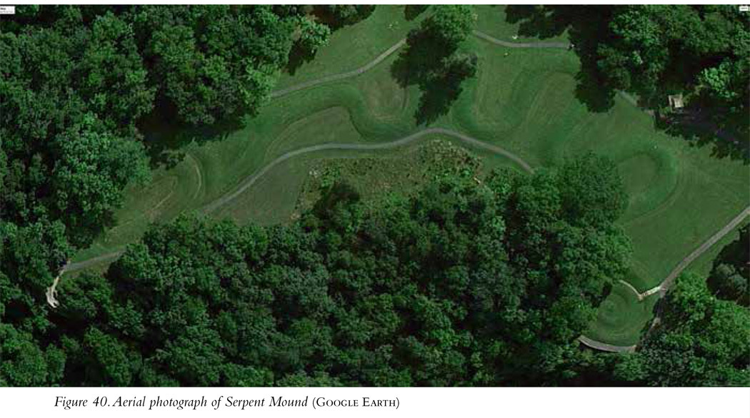 Figure 40. Aerial photograph of Serpent Mound (Google Earth)