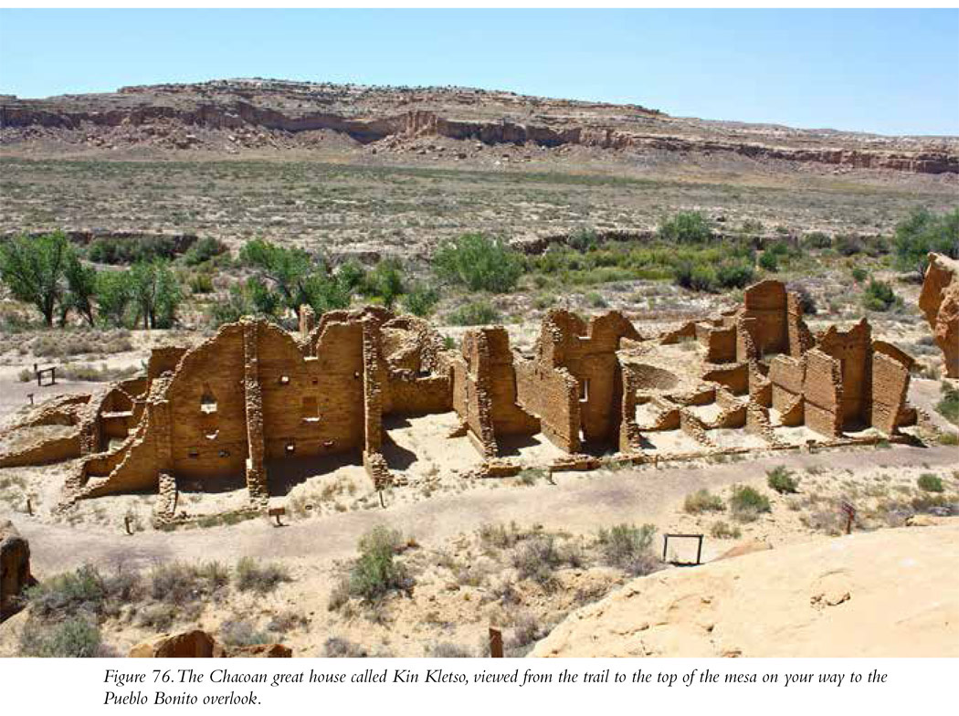 Figure 76. The Chacoan great house called Kin Kletso, viewed from the trail to the top of the mesa on your way to the Pueblo Bonito overlook.