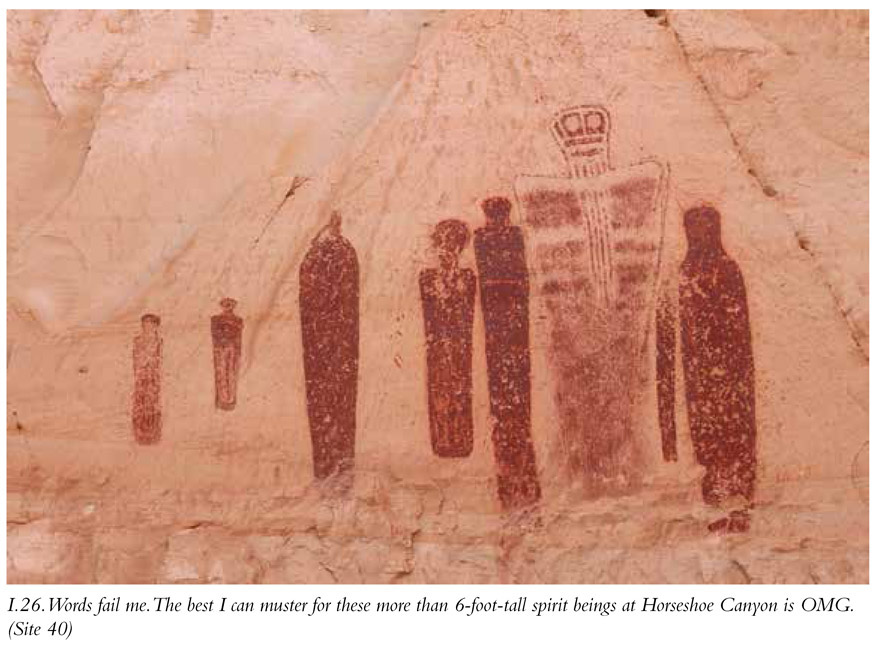 I.26. Words fail me. The best I can muster for these more than 6-foot-tall spirit beings at Horseshoe Canyon is OMG. (Site 40)