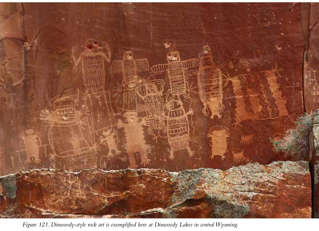 Figure 121. Dinwoody-style rock art is exemplified here at Dinwoody Lakes in central Wyoming.