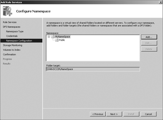 Configuring a namespace