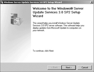 The Windows Server Update Services 3.0 SP2 Setup Wizard