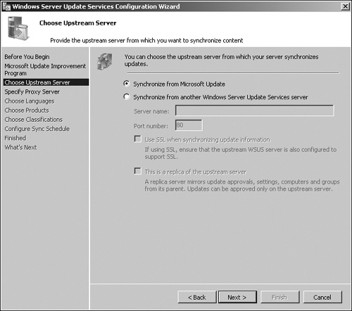 Synchronizing from Microsoft Update