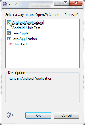 Building the OpenCV samples with Eclipse