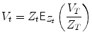 
$$\displaystyle{ V _{t} = Z_{t}\mathsf{E}_{Z_{t}}\left (\frac{V _{T}} {Z_{T}}\right ) }$$
