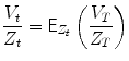 
$$\displaystyle{\frac{V _{t}} {Z_{t}} = \mathsf{E}_{Z_{t}}\left (\frac{V _{T}} {Z_{T}}\right )}$$
