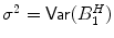 
$$\sigma ^{2} =\mathop{ \mathsf{Var}}(B_{1}^{H})$$
