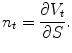 
$$\displaystyle{ n_{t} = \frac{\partial V _{t}} {\partial S}. }$$
