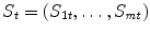 
$$S_{t} = (S_{1t},\ldots,S_{\mathit{mt}})$$
