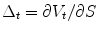 
$$\Delta _{t} = \partial V _{t}/\partial S$$
