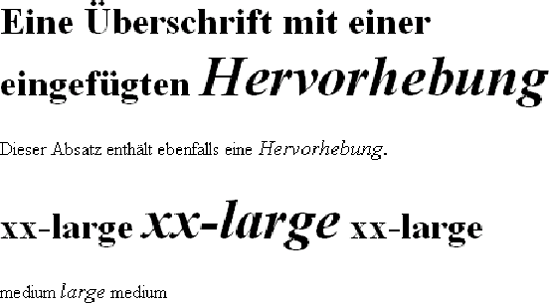 Relative Schriftgrößen an den Grenzen der absoluten Größenangaben