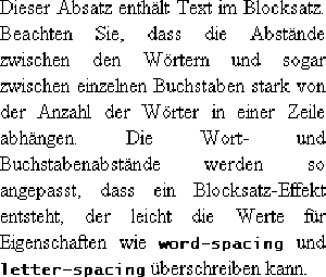 Text im Blocksatz