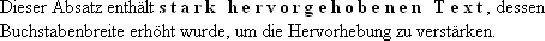 Die Verwendung von letter-spacing, um eine Hervorhebung zu verstärken