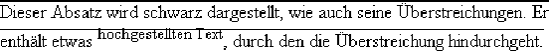 Seltsames und doch korrektes Verhalten bei der Text-Ausschmückung