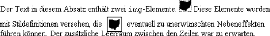 Ersetzte Inline-Elemente können durch einen negativen unteren Außenabstand nach unten gezogen werden