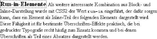 Eine Überschrift als Run-in darstellen