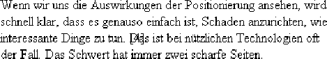 Absolute Positionierung eines Elements bezogen auf seine »statische Position«