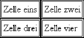 Getrennte Rahmen für Tabellenzellen