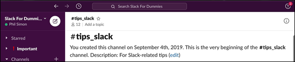 Screenshot displaying the Slack notification of an activity in channel highlighted in the Important section.