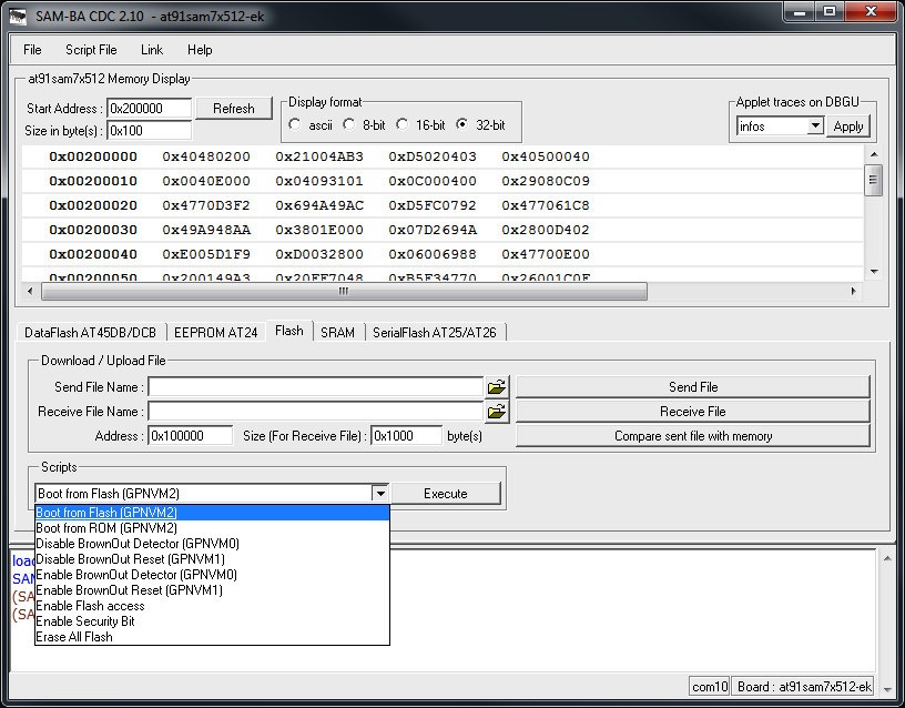 Selecting Boot from Flash