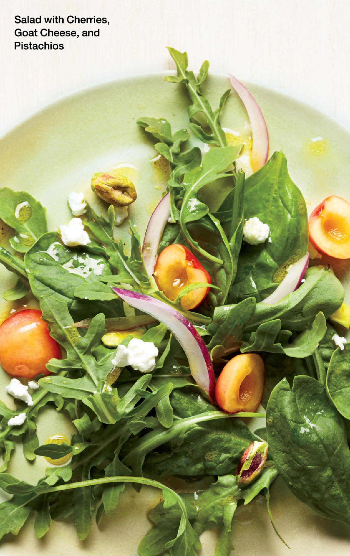 Salad-with-Cherries-Goat-Cheese-and-Pistachios