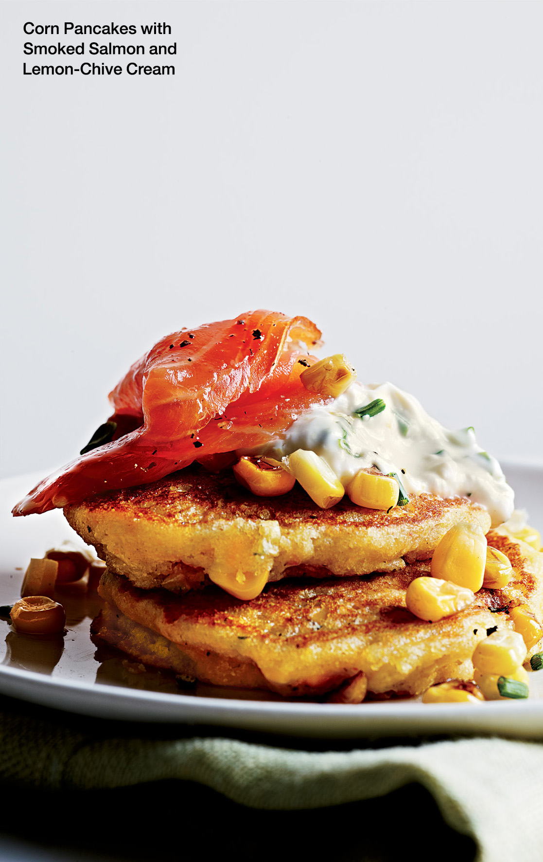 Corn-Pancakes-with-Smoked-Salmon-and-Lemon-Chive-Cream