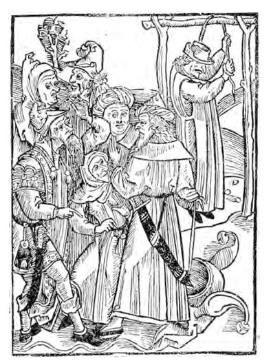 Figure 1.9: 'Of Foreign Fools', in Sebastian Brant, Doctor Brants Narrensciff (Basel: Lamparter, 1506), fol. CXXXr. Courtesy of Herzog August Bibliothek, Wolfenbüttel, A.253.5 Quod.(1).